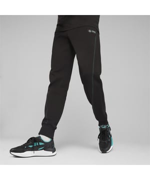 PRODUCT STORY: The Mercedes-AMG PETRONAS sweatpants make a sleek, motorsport-inspired set when paired with the hooded sweatshirt. Inspired by the powerful soul of team, these sweatpants feature zip pockets for secure storage and contrast pintuck stitching finished with an Mercedes-AMG PETRONAS badge and PUMA Cat Logo. DETAILS: Regular fit; Internal drawcords; Zip pockets for secure storage; Contrast pintuck stitching; Closed cuffs; Mercedes-AMG PETRONAS badge and PUMA Cat Logo.