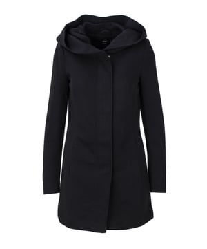 Merk: Only  
Geslacht: Dames  
Type: Jassen  
Seizoen: Herfst/Winter  

PRODUCTDETAILEN  
• Kleur: zwart  
• Sluiting: met ritssluiting  
• Mouwen: lang  
• Kraag: capuchon  

SAMENSTELLING EN MATERIAAL  
• Samenstelling: -15% katoen -85% polyester  
• Wasinstructies: machinewas op 30°.  
Lengte: lang.  
Stijl: rits.  
Materiaal: katoen.  
Type: trenchcoat.  
Capuchon: capuchon  