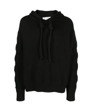 Blijf warm en stijlvol met deze Off-White Hoodie. Deze hoodie heeft een iconisch ontwerp op de borst en zal zeker een gespreksstarter zijn. Pronk met je unieke stijl!, Off-White logo linksvoor op de borst, Off-White zwarte hoodie, normale pasvorm, Off-white zwarte hoodie, 98% katoen, 1% polyamide, 1% elastaan, lange mouwen, elastische taille en mouw Uiteinden, slim fit, verstelbare capuchon met trekkoord, gemaakt in Italie, streetwear, zwarte hoodie