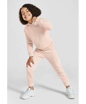 McKenzie Kids' Mini Essential Overhead Tracksuit. - - . The Pink McKenzie set is made of a soft blend of polyester and cotton, insulated with a cozy fleece on the inside. - - .  The set includes over-the-head hoodie and trousers with an elastic waistband for individual adjustment. - - .  Finished with the iconic McKenzie branding on the chest and thigh.