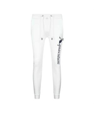 Aquascutum White Sweat Pants. Aquascutum White Sweat Pants. Adjustable Drawstring Waist. Branded Logo Down Side of Leg. Style Code: PAAI01 01. Regular Fit, Fits True To Size