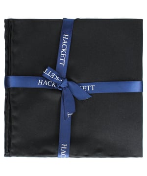 Hackett London Plain Satin Mens Black Hank Taschentücher