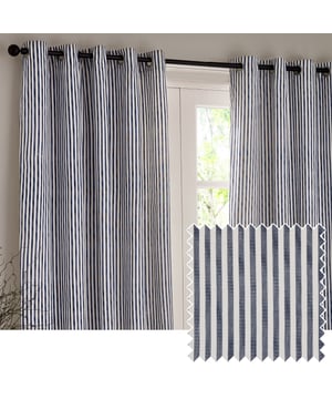 Transform your living space with Hebden Striped Eyelet Curtains. Crafted from 100% cotton, these woven striped curtains offer a super soft yet durable finish, ensuring long-lasting beauty and ease. Perfectly balancing style and substance, the versatile design exudes a classic minimalist charm, while the room-darkening lining adds practicality. Whether you're seeking serenity or a restful night’s sleep, these curtains deliver quality, making them an essential addition for those who cherish natural materials and refined aesthetics.