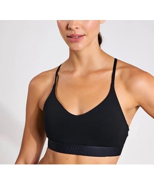 Ingenuity is the name of the game with the Nike Dri-Fit Indy Light Support Bra. This bra offers sleek, low-profile support with adjustable thin straps and a racerback design for unrestricted mobility. Engineered pads seamlessly slide in from below, ensuring they remain in place throughout washing and wearing and provide a consistently smooth and reliable silhouette. The fast-drying Dri-FIT fabric and logo-branded band give this bra a polished look for wearing on its own or under your favorite running tank.
Features
Racerback
Product Details
Model Number: FD1062-010
Low impact support
Removable pads
Adjustable thin straps
Soft jacquard chest band
Dri-FIT technology
Nike logo branding
Fabric
Main: 78-79% polyester, 21-22% spandex.
Bottom band: 53% polyester, 28% nylon, 19% spandex.
Straps: 52% polyester, 32% spandex, 16% nylon.
Lining: 84% polyester, 16% spandex.
Interlining: 80% polyester, 20% spandex.
Pad outer fabric: 100% polyester.
Pad: 100% polyurethane