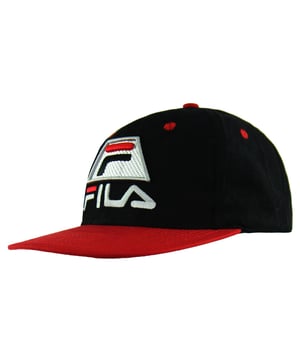 Fila Snapback Hat Adjustable Black Red Logo Unisex Cap 12919592 0001