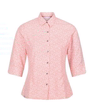 
85% Polyester, 15% Viscose. Ontwerp: Bloemen. Bevestiging: Knop. Halslijn: Collared. Type mouw: Omhoog draaien. Gemerkt tabblad. Stoftechnologie: Slijtvast, Vochtafvoerend, Sneldrogend.
