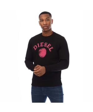 Heren Diesel S-Gir 9-4 Sweatshirt in zwart.- Geribde ronde hals.- Geribde manchetten en zoom.- Normale pasvorm.- 100% Katoen.- Ref: A16949RIAJH900