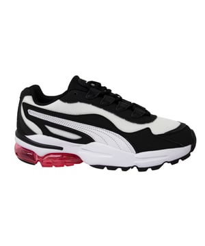 Futuristisch ontwerp:  De Puma CELL Stellar damestrainers hebben een futuristisch en dynamisch ontwerp dat overal de aandacht trekt. De unieke mix van texturen, lijnen en details creëert een gedurfd en boeiend visueel statement.

 CELL Technologie:  Deze sportschoenen zijn voorzien van Puma's befaamde CELL-technologie, strategisch geplaatst in de tussenzool. Deze technologie biedt ongeëvenaarde demping en ondersteuning, absorbeert effectief schokken en bevordert een comfortabele pas bij elke stap.

 De hele dag comfort:  Met een dempende binnenzool en gevoerde kraag bieden de CELL Stellar sportschoenen uitzonderlijk comfort gedurende de hele dag. Of je nu door de stad loopt, naar de sportschool gaat of gewoon boodschappen doet, je voeten voelen zich in de watten gelegd.

 Responsieve prestaties:  De CELL-technologie biedt niet alleen comfort, maar levert ook responsieve prestaties. Deze sportschoenen passen zich aan je bewegingen aan en bieden de ondersteuning die je nodig hebt tijdens verschillende activiteiten, van workouts tot gewone wandelingen.

 Zwart-witte elegantie:  De zwart-witte kleurencombinatie van deze sportschoenen straalt tijdloze elegantie en veelzijdigheid uit. Dit klassieke kleurenpalet past moeiteloos bij een breed scala aan outfits, waardoor ze een ideale keuze zijn voor zowel sport- als vrijetijdskleding.

 Duurzame buitenzool:  De robuuste rubberen buitenzool biedt uitzonderlijke tractie en duurzaamheid en zorgt voor stabiliteit op verschillende ondergronden. Of je nu binnen of buiten bent, deze sportschoenen zorgen voor een betrouwbare ondergrond.

 Onderscheidend Puma-logo:  Het iconische Puma-logo staat prominent op deze sportschoenen en symboliseert een nalatenschap van uitmuntendheid in sport en mode. Dit embleem van kwaliteit en authenticiteit vindt weerklank bij mensen die premium sportkleding waarderen.