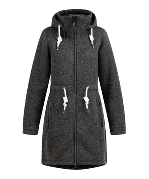 Geen vulling  Deze gebreide fleecejas van ICEBOUND is een echte alleskunner. Aan de buitenkant heeft het een chique gemêleerde gebreide look, terwijl aan de binnenkant een zachte fleecevoering voor behaaglijke warmte zorgt. De hoogsluitende kraag heeft een grote capuchon die desgewenst in de opstaande kraag verborgen kan worden. De robuuste ritssluiting wordt afgesloten met een praktische kinbescherming, de zijzakken met ritssluiting bieden opbergruimte voor tissues, lippenbalsem etc. Het sportieve design wordt gecompleteerd door een taillekoord en de uitvoerig vormgegeven logo-accessoires.  Gebreide fleece jas