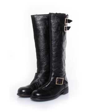 VINTAGE, RRP AS NEW
Jimmy Choo, Grained leather biker boots. The item is in good condition.