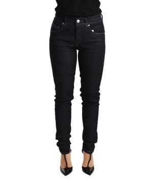 Authentieke ACHT slim fit jeans  
Gemaakt van 100% katoen  
Rits- en knoopsluiting  
Laag taille skinny denim ontwerp  
Blauwe kleur  
Logo details