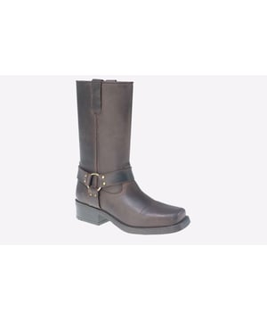 Elevate your casual wardrobe with western-inspired style that delivers an edgy look. Woodland deliver the High Harley boots, constructed in a on-trend brown leather upper with a harness feature and stud detailing that is sure to stand out from the crowd.
- Leather upper
- Harness with stud detailing
- Durable rubber outsole