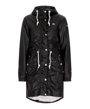 Ontdek de ultieme effen regenjas die functionaliteit en stijl combineert. Dit waterbestendige parka-jack heeft een normale pasvorm met een capuchon met trekkoord, ritssluiting en drukknopen voor gemak. Klepzakken zorgen voor extra functionaliteit. Gemaakt van waterdichte stof (3000 mm) met gelaste naden, perfect voor buitenkleding.  Mackintosh
