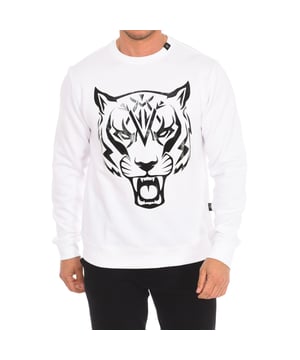 Sweatshirt Plein Sport.
 Gerippter Rundhalsausschnitt.
 Markenprint auf der Vorderseite.
 Gerippte Bündchen und Bund.
 Nähte in Ton gehalten.
 Zusammenstellung: 52% Baumwolle, 48% Polyester
 Pflege:
Bei maximaler Temperatur von 30º waschen.
 Bei mittlerer Temperatur bügeln.
 Kein Bleichmittel verwenden.
 Nicht in den Trockner geben.
 Nicht chemisch reinigen.