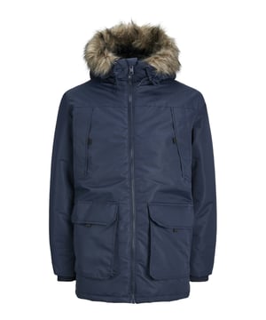 Ervaar ultiem comfort en stijl met de Jack & Jones winterjas voor heren. Deze winddichte jas met lange mouwen biedt perfecte bescherming in de koude wintermaanden. Met een doorlopende ritssluiting en praktische klepzakken combineert het functionaliteit en design. De geribde manchetten aan de mouwen en de capuchon met trekkoord garanderen extra bescherming tegen weer en wind. Een bijzonder hoogtepunt is de capuchon met afneembare rand van imitatiebont, waarmee je verschillende looks kunt creëren. De jas is gemaakt van hoogwaardige materialen, heeft een hoog draagcomfort en is duurzaam. Ideaal voor mannen die ook bij vorst niet willen inleveren op stijl. Met deze elegante en functionele jas ben je klaar voor elk winteravontuur. Jack & Jones - je perfecte keuze voor koude dagen. Bereid je voor op de winter zonder concessies te doen aan stijl.