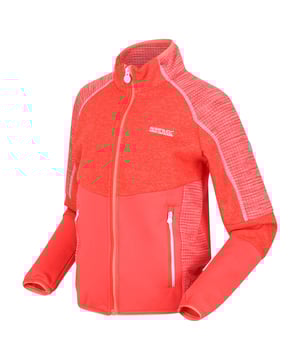 The Oberon V kids' jacket from Regatta is just the thing for weekends in the hills and blustery beach walks. The kids' stretch jacket features Extol stretch, warm-backed fabric, providing comfortable movement, whilst withstanding the rough and tumble of adventure. With stretch binding to the collar, cuffs and hem, you'll stay warm in cold or blustery conditions. The full zip allows for easy wear and extra ventilation. The zip pockets provide storage space for your belongings. Material: 90% Polyester, 10% Elastane. Ref: RKL110FBN.
