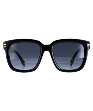 Die Marc Jacobs 1035/S RHL/9O Sonnenbrille in Schwarz und Grau-Gold ist eine elegante, quadratische Sonnenbrille aus leichtem Acetat. Das Marc Jacobs-Logo befindet sich auf der Innenseite der Bügel und verleiht der Brille einen authentischen Look.
