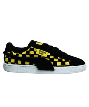 Puma Suede x Market Chinatown Black amarillo bajo encaje de encaje para hombres entrenadores 370133 01