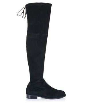 100% Leder; Stuart Weitzman Schuhe;  Modell: SG129 BLK;  Hochwertig verarbeitet;  Hoher Schaft;  Schnürung am Schaft;  Mandelförmig;  Hochwertiges Veloursleder
