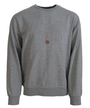Merk: AERONAUTICA MILITARE  
Staat: Helemaal nieuw met labels  
Stijl: Pullovertrui  
Kleur: Grijs  
Logo-details  
Gemaakt in Italië  
Materiaal: 62% Katoen 32% Polyester 6% Elastaan  
Geslacht: Heren  
Materiaal: 62% Katoen 32% Polyester 6% Elastaan