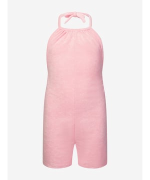 Comfort and style converge for this girls pink playsuit from AY by Ayla. Designed for young influencers, this cosy fleece piece is made for dreaming big with a fashionable twist. Perfect for playdates as well luxe lounging, the soft, lush fabric ensures that feel good factor. Halterneck Tie Fastening Bound Trims