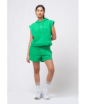 Tom Barron Damen-Sommer-Trainingsanzug-Set mit kurzer Hose und ärmellosem Oberteil