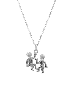 If you're looking for a necklace that's both stylish and informative, then this is the perfect piece for you! The Zodiac Star Sign Necklace is a great way to show off your astrological side.Handcrafted with 925 sterling silver it features the celestial motif for Gemini, the twins. Perfect for those that celebrate birthdays between the 21st May to 20th June. The third astrological sign in the Zodiac Geminis are the social butterflies of the zodiac. Find them buzzing between happy hours, dinner parties and dance floors. Gemini signs are in love with love, and they adore the ritual of it all, from those "do they like me?" butterflies to the anticipation of a back-and-forth text volley. Gemini loves dating, but will eventually settle down, because this sign is incredibly loyal once they've chosen a partner.The necklace also comes with a 40-45cm chain, so it can be worn at a length to complement any neckline. Or layer with other necklaces to create your own unique styling. It measures 1.5 x 1cm and weighing only 3grams, this necklace is not only beautiful but also lightweight and comfortable to wear.Show your zodiac pride with this stylish and unique piece of jewellery. The Zodiac Star Sign Necklace is ideal for astrology fans, those who love celestial-themed accessories, or anyone who wants to show their interest in the stars.Whether you're treating yourself or buying a gift for a loved one, this necklace is sure to impress.
