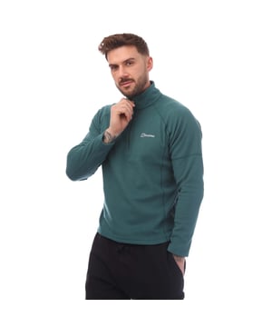Mens Berghaus Cuerden 1-2 Zip Fleece in teal green.Versatile fleece top  ideal for everyday use. - Funnel neck.- 1-2 zip fastening.- Long sleeves.- Dipped back hem provides extra coverage and protection from the elements.- Embroidered Berghaus logo at left chest.- 100% Polyester excluding trims. Machine washable. - Ref: 4A002172CW1