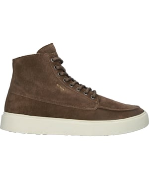 Sneaker (high) der Marke Blackstone. In der Farbe SALOON. Hergestellt aus Suede mit einem Futter aus Sheepskin insole. Dieser Schuh ist mit einer Cup Sohle gefertigt.