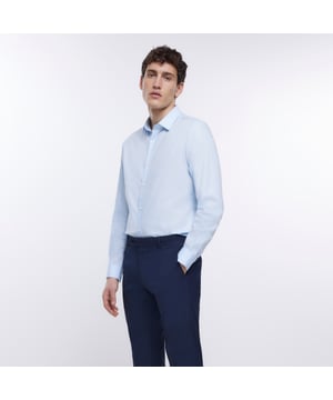 Slim fit, Egyptian cotton, Collared, Long sleeves, Cuffed, Button fastening, Our model wears a UK M and is 185.5cm/6'1'' tall