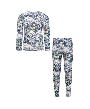 Gewebetechnik: Leicht, Feuchtigkeitsabweisend, Schnelltrockend, Weich. Design: geometrisch. Zum Überziehen. Inhalt: 1 Hose, 1 Oberteil. Rundhalsausschnitt. Taille: Elastisch. Langärmlig.