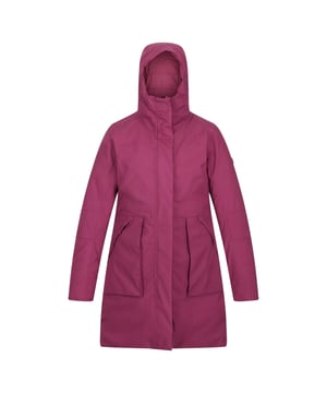 Material: 100% Polyester. Filling: Feather-Free. Lining: Polyamide, Quilted. Fabric: Stretch. Design: Logo, Plain. Fabric Technology: Breathable, DWR Finish, Heavyweight, High Warmth, Isotex 8000, Waterproof, Windproof. Insulated, Taped Seams. Neckline: Hooded, Zip Neck. Cuff: Inner Ribbed. Sleeve-Type: Long-Sleeved. Hood Features: Concealed Toggle Adjuster, Grown On Hood. Length: Hip Length. Pockets: 2 Patch Pockets. Fastening: Full Zip, Stud. 8000g/m²/24hrs. Sustainability: 0% Animal Ingredients, Cruelty Free, Made from Recycled Materials. Waistline: Adjustable, Drawcord.