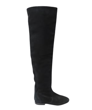 VINTAGE, RRP AS NEW
 Isabel Marant's boots define the power of modern women with utter grace. Crafted in black suede, the pair is fashioned in an over the knee style, which is sure to add a dramatic touch to your look. Ideal to be worn with tights or short skirts, these would update your style statement with a whole new definition.

Isabel Marant Thigh High Boots in Black Suede
Color:   black
Size:  36
Material:   Suede
Condition: good
Sign of wear: scuffed soles
SKU: 137887