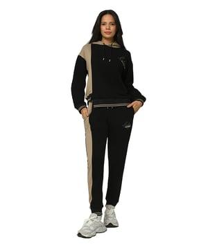 Tom Barron Damen Bedruckter gerippter Trainingsanzug-Set Lady Boss