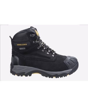 Sicherheitsstiefel mit Stahlkappe und Mittelfußschutz sowie Poron XRD internem Metatarsal-Schutzeinsatz gegen extremen Aufprall. wasserdichte Innenausstattung und wasserabweisendes Leder. Gummischutz an Zehen und Ferse für zusätzlichen Schutz.
- Amblers Safety FS987 Sicherheitsstiefel
- Wasserdicht
- Hitzebeständige Laufsohle
- Gepolsterter Schaft
- Zugschlaufe
- Gummi-Zehenschutz
- Sechs Metallösen