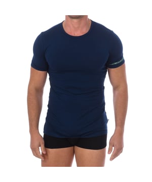 Short-sleeved T-shirt Bikkembergs.
 Navy colour
 Round neck with ribbed finish.
 Brand logo on the sleeve.
 Comfortable and breathable fabric.
 Seams seen in tone.

 Composition: 95% Cotton, 5% Elastane

 Wash at maximum temperature 30º.
 -Do not bleach.
 -Do not dry clean.
 -Allows the use of iron.
 Composition: 95% Cotton, 5% Elastane
 Care:
Wash at maximum temperature 30º.
 -Do not use bleach.
 -Do not dry clean.
 -Allows the use of an iron.