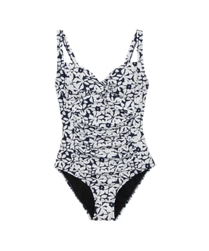 85% Polyester, 15% Elastan. Zum Überziehen. Passform: Schmeichelnd. Verstellbarer Gurt, Bügellose Gepolsterte Brustkörbchen, Stützendes Körbchen, Bauch-Kontrolle. Design: Floral. Nachhaltigkeit: Aus recyceltem Material. Gewebe: Weiche Haptik, Stretch. Rücken: Quadratisch. Herzausschnitt. UV-Schutzfaktor: UPF 50+.
