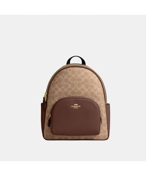 Court Backpack in Signature Canvas, Inside zip and multifunction pockets, Outside zip pocket,  Length: 27.50 cm,  Width: 12.00 cm,  Height: 31.50 cm