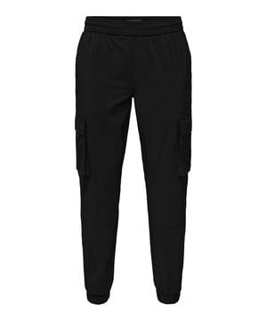Deze cargobroek maakt indruk met zijn taps toelopende snit en elastische taille- en beenboorden voor een perfecte pasvorm en comfort. Praktische steekzakken en opgestikte cargozakken bieden veel opbergruimte. De versterkte kniezones zorgen voor extra duurzaamheid en een lange levensduur. Aan de achterkant zitten paspelzakken voor een subtiele, stijlvolle look. De aangegeven gulp rondt het ontwerp af zonder functioneel te zijn. Ideaal voor dagelijks gebruik en outdooravonturen.