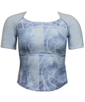 Nike Womens Gym Camiseta recortada Dri-Fit Compression Top Aqua 222818 590