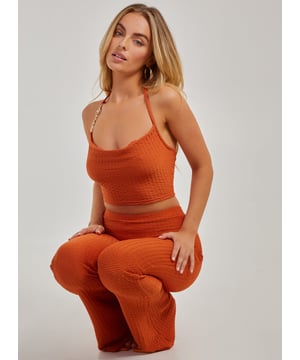 Want an easy throw-on-and-go option for your next BNO? Look no further with this stylish co-ord. Pair this with the Waffle Chain Trouser for the ultimate insta-worthy 'fit. Pair with strappy heels.