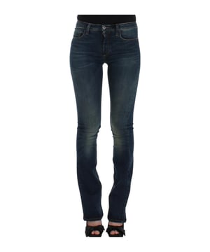 Merk: CNC Costume National  
Stijl: Rechte jeans  
Materiaal: 91% katoen 3% elastaan 6% polyester  
Kleur: Blauw  
Logo details  
Oorspronkelijke labels en winkelzak inbegrepen