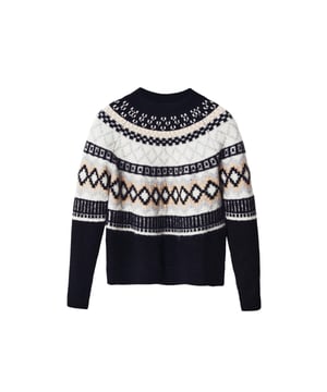 Marca: Desigual   Género: Mujeres   Tipo: Tejidos de punto   Color: Negro   Patrón: Geométrico   Escote: Cuello redondo   Mangas: Manga larga   Temporada: Otoño/invierno