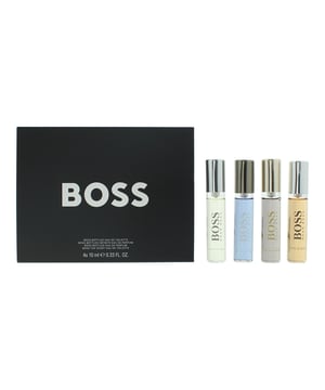 Hugo Boss Mini Collection 4 Piece Gift Set is a sophisticated set that includes four iconic fragrances: Boss Bottled Eau de Toilette; A classic and timeless fragrance for the modern man, featuring notes of apple, cinnamon, and vetiver. Boss The Scent Eau de Toilette; A seductive and alluring fragrance with notes of ginger, Maninka fruit, and leather. Boss Bottled Infinite Eau de Parfum; A refreshing and energiaing fragrance with notes of apple, mandarin, and cinnamon. Boss Bottled Eau de Parfum; A sophisticated and sensual fragrance featuring notes of apple, bergamot, and cinnamon.
