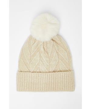 - Knitted finish - Herringbone print - Pom pom detail - Always check the care wash label - Cool hand wash with mild detergent