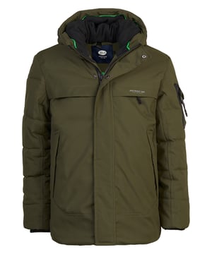 Sportieve parka met rits en capuchon. De jas heeft twee steekzakken en een zak op de mouw. Gevoerd met 100% gerecycled polyester. Sportieve parkaRitssluiting en steekzakkenCapuchon100% polyesterBinnenvoering gemaakt van 100% gerecycled polyester