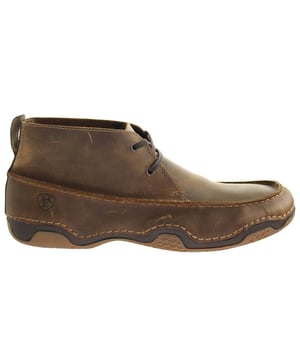 Moccasin-inspired design meets signature Ariat cushioning and support. Noteworthy seam detailing divides the flexible upper from the supportive sole for the perfect balance of style and comfort.
Lace up entry
Breathable and cushioning open cell PU insole
Rubber outsole with multidirectional tread and forefoot flex grooves