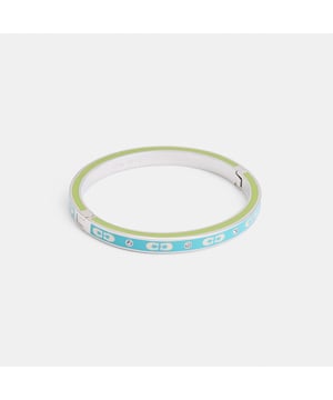 Kissing C Multi Enamel Hinged Bangle, Diameter: 6cm 5.5cm (H), Pushlock closure