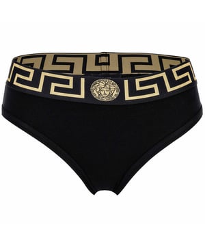 VERSACE Damen Brazilian Slip TOPEKA aus hochwertiger Baumwollmischung mit Bio-Baumwolle. Elastischer Bund mit Greca-Muster.