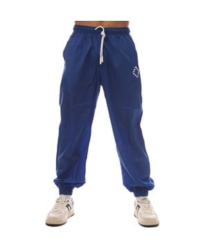Heren Marcelo Burlon Tempera Cross Nylon Joggingbroek in blauw-wit.- Elastische taille met koord.- Twee zijzakken.- Elastische manchetten.- Bedrukt Cross logo op de zijkant.- Relaxed fit.- 100% Polyamide.- Ref: CMCA1720024501